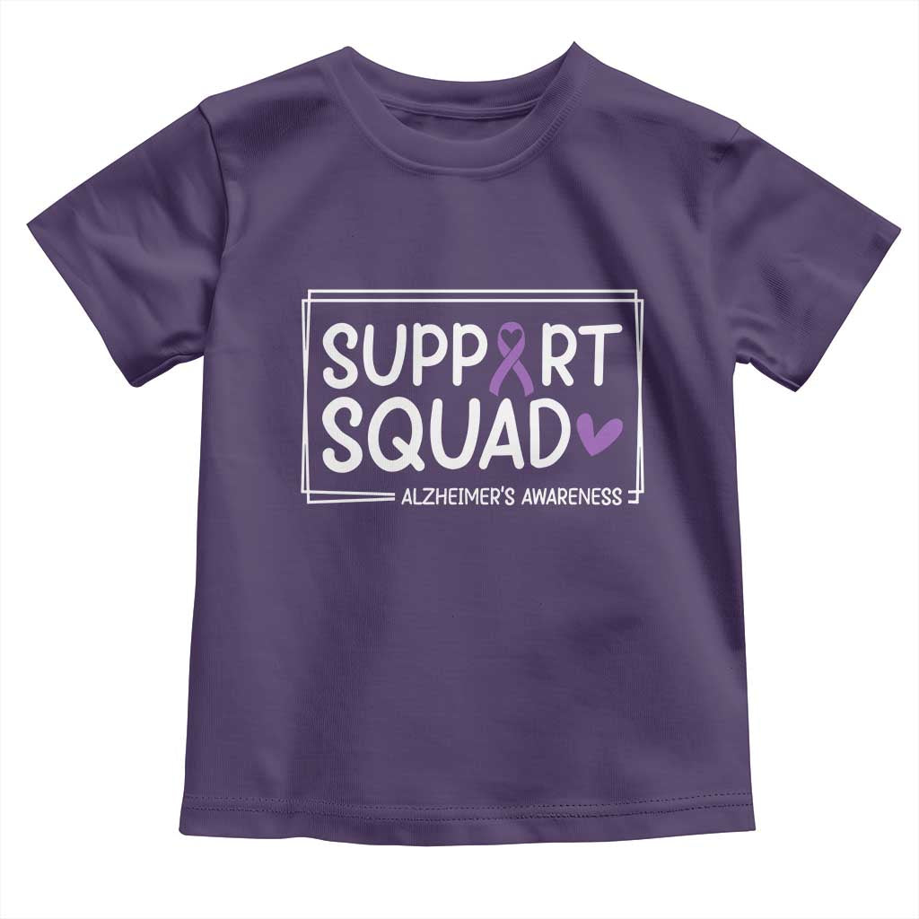 Support Squad Alzheimers Toddler T Shirt Purple Ribbon Hope Strength Love TS12 Purple Print Your Wear
