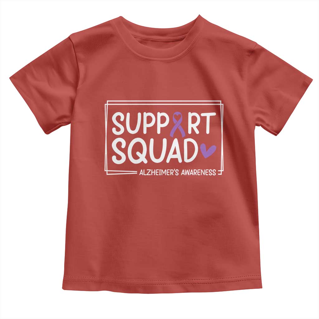 Support Squad Alzheimers Toddler T Shirt Purple Ribbon Hope Strength Love