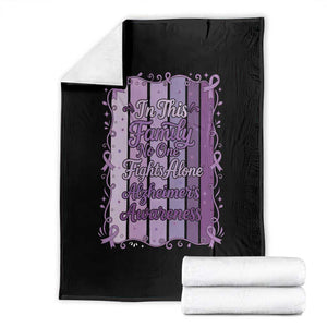 Purple Ribbon Alzheimers Caregiver Squad Gift Throw Blanket In This Family We Support Together