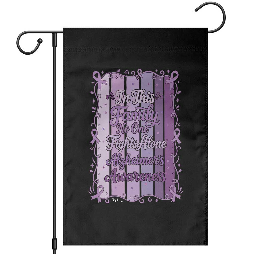 Purple Ribbon Alzheimers Caregiver Squad Gift Garden Flag In This Family We Support Together TS12 Black Print Your Wear