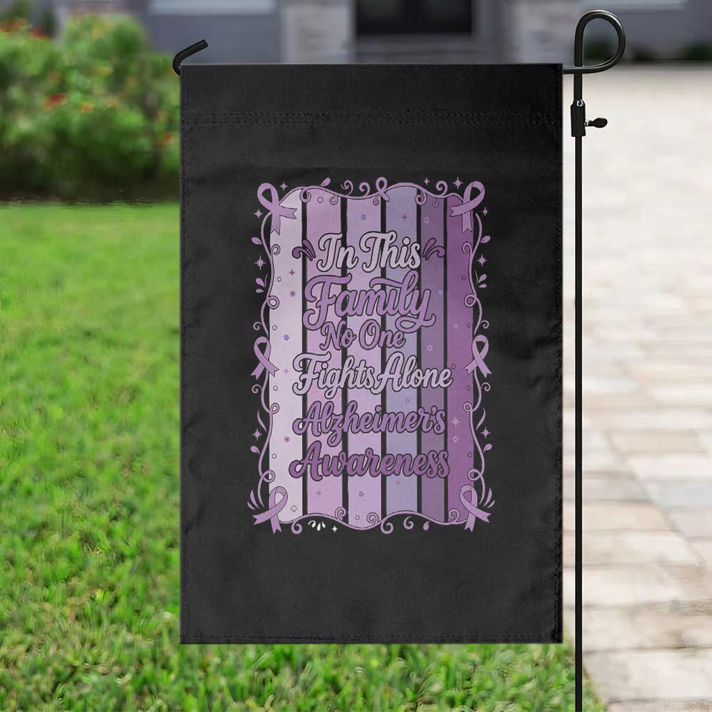 Purple Ribbon Alzheimers Caregiver Squad Gift Garden Flag In This Family We Support Together