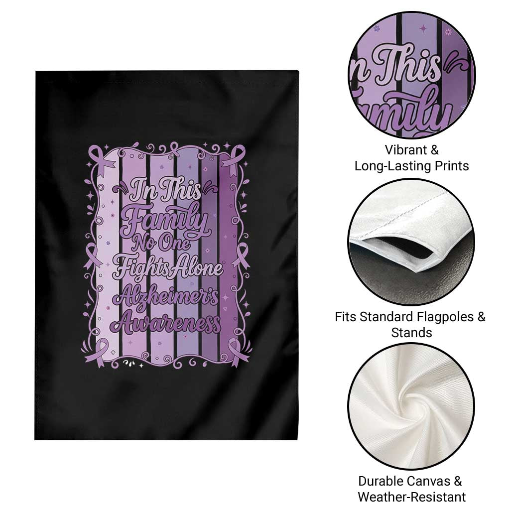 Purple Ribbon Alzheimers Caregiver Squad Gift Garden Flag In This Family We Support Together