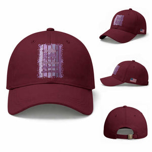 Purple Ribbon Alzheimers Caregiver Squad Gift Baseball Cap In This Family We Support Together