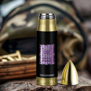 Purple Ribbon Alzheimers Caregiver Squad Gift Bullet Tumbler In This Family We Support Together