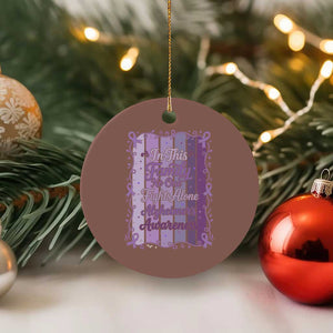 Purple Ribbon Alzheimers Caregiver Squad Gift Ceramic Ornament In This Family We Support Together