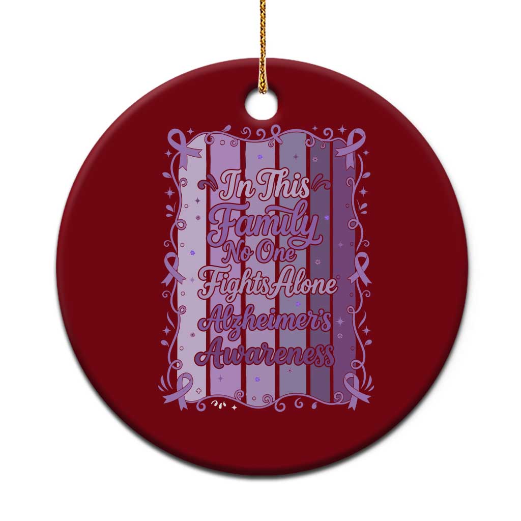 Purple Ribbon Alzheimers Caregiver Squad Gift Ceramic Ornament In This Family We Support Together TS12 1pc Red Print Your Wear