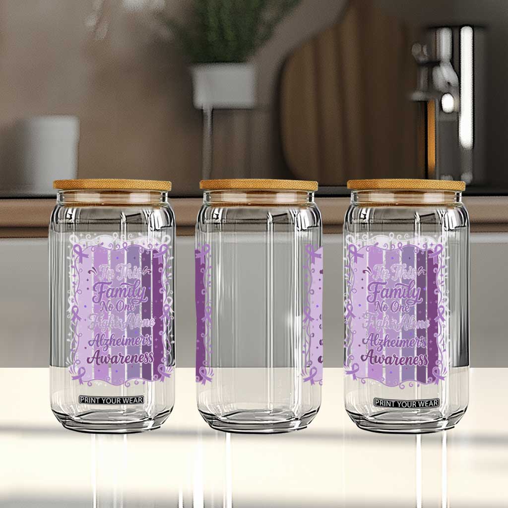 Purple Ribbon Alzheimers Caregiver Squad Gift Glass Can In This Family We Support Together