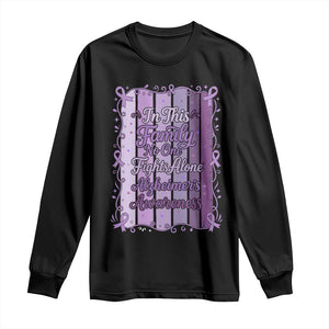 Purple Ribbon Alzheimers Caregiver Squad Gift Long Sleeve Shirt In This Family We Support Together