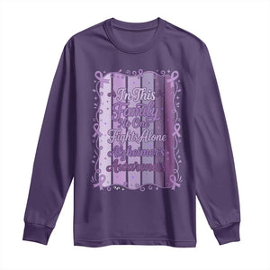 Purple Ribbon Alzheimers Caregiver Squad Gift Long Sleeve Shirt In This Family We Support Together
