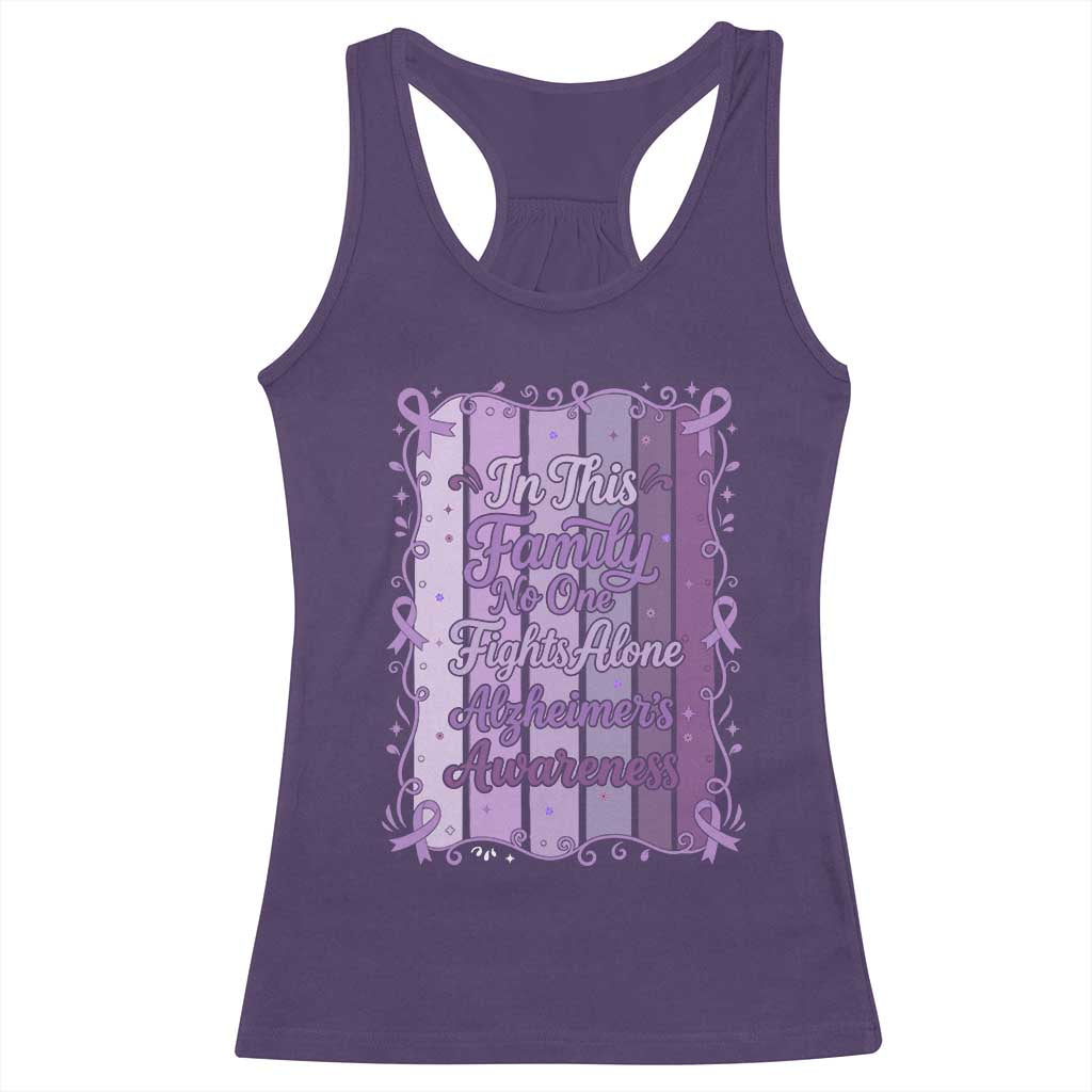 Purple Ribbon Alzheimers Caregiver Squad Gift Racerback Tank Top In This Family We Support Together TS12 Purple Print Your Wear