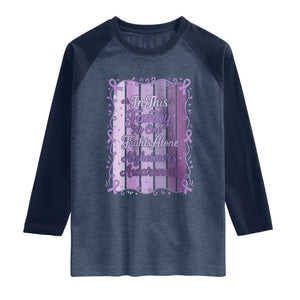 Purple Ribbon Alzheimers Caregiver Squad Gift Raglan Shirt In This Family We Support Together