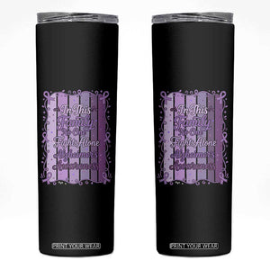 Purple Ribbon Alzheimers Caregiver Squad Gift Skinny Tumbler In This Family We Support Together