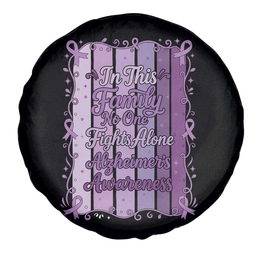 Purple Ribbon Alzheimers Caregiver Squad Gift Spare Tire Cover In This Family We Support Together
