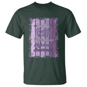 Purple Ribbon Alzheimers Caregiver Squad Gift T Shirt In This Family We Support Together