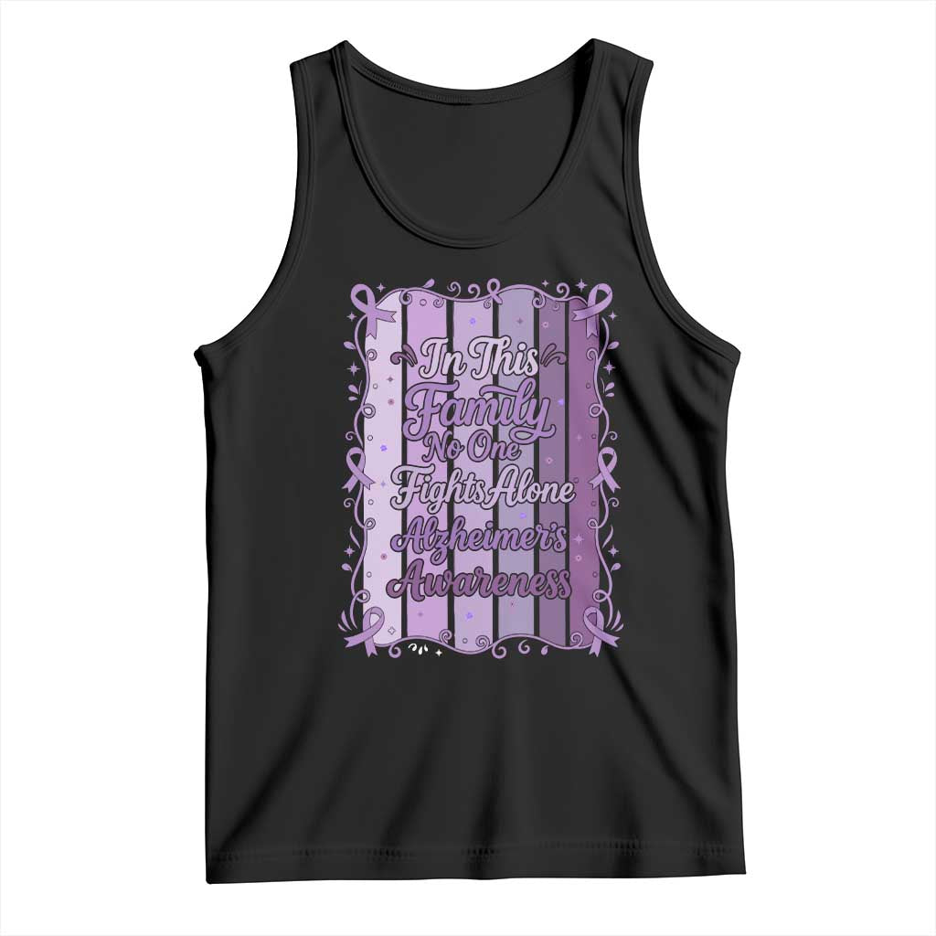 Purple Ribbon Alzheimers Caregiver Squad Gift Tank Top In This Family We Support Together TS12 Black Print Your Wear