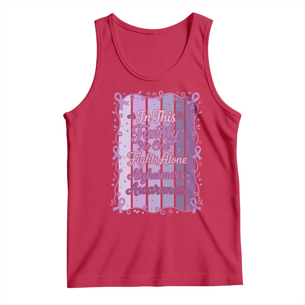 Purple Ribbon Alzheimers Caregiver Squad Gift Tank Top In This Family We Support Together
