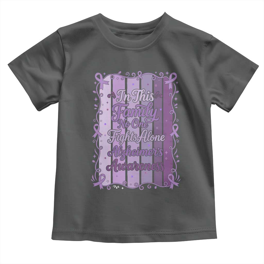 Purple Ribbon Alzheimers Caregiver Squad Gift Toddler T Shirt In This Family We Support Together