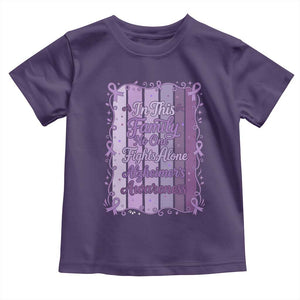 Purple Ribbon Alzheimers Caregiver Squad Gift Toddler T Shirt In This Family We Support Together