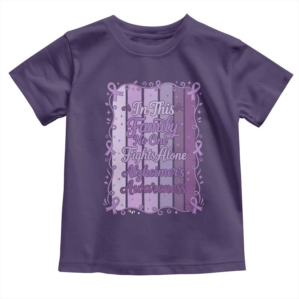 Purple Ribbon Alzheimers Caregiver Squad Gift Toddler T Shirt In This Family We Support Together TS12 Purple Print Your Wear