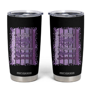 Purple Ribbon Alzheimers Caregiver Squad Gift Tumbler Cup In This Family We Support Together