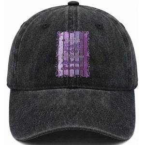 Purple Ribbon Alzheimers Caregiver Squad Gift Washed Cotton Baseball Cap In This Family We Support Together