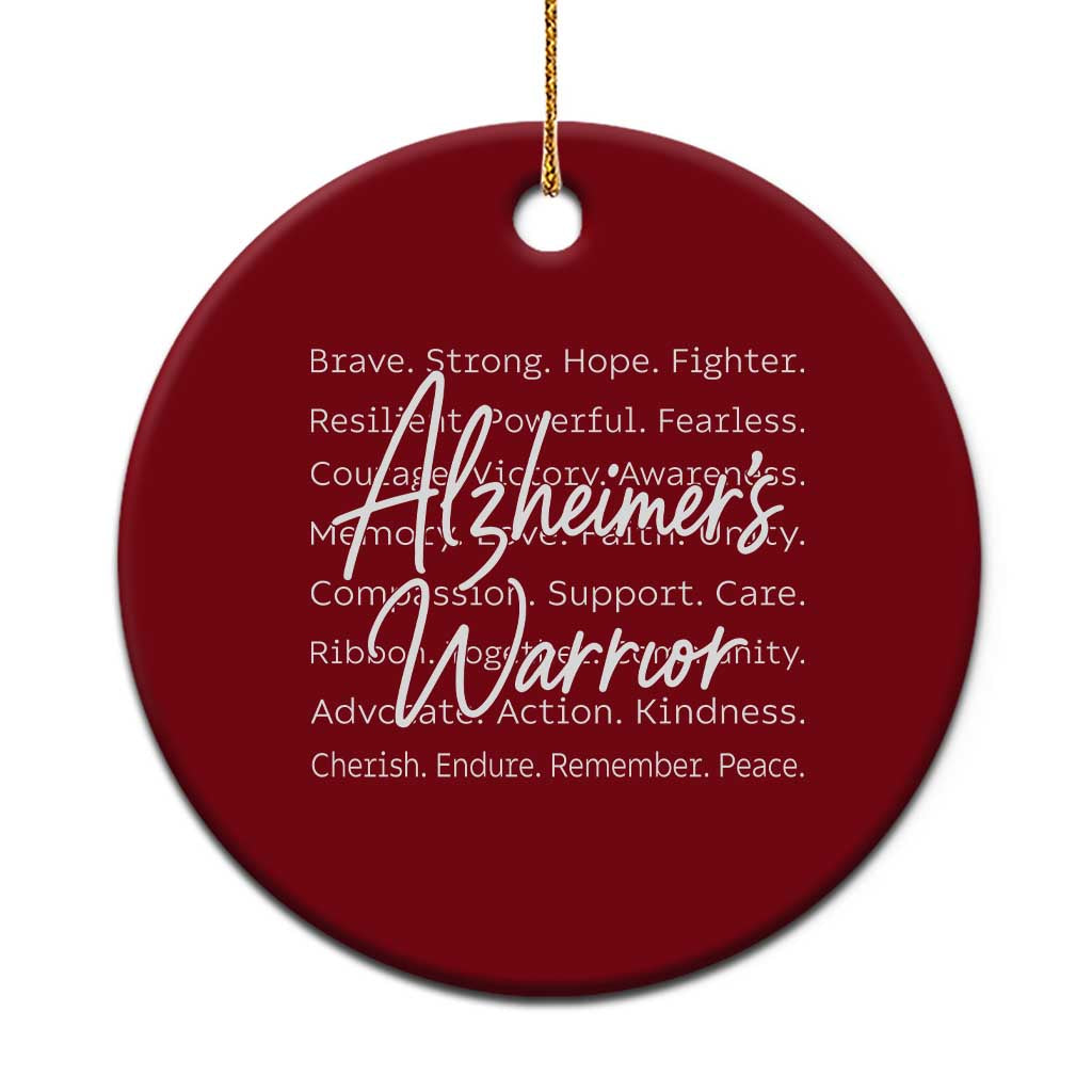 Alzheimers Warrior Purple Ribbon Support Word Cloud Typography Ceramic Ornament TS12 1pc Red Print Your Wear