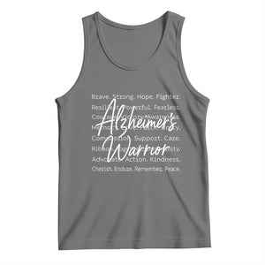 Alzheimers Warrior Purple Ribbon Support Word Cloud Typography Tank Top