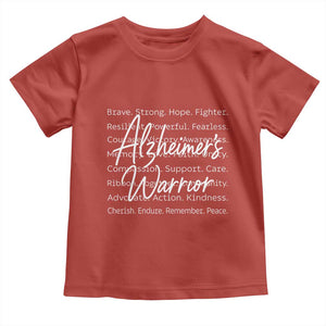 Alzheimers Warrior Purple Ribbon Support Word Cloud Typography Toddler T Shirt
