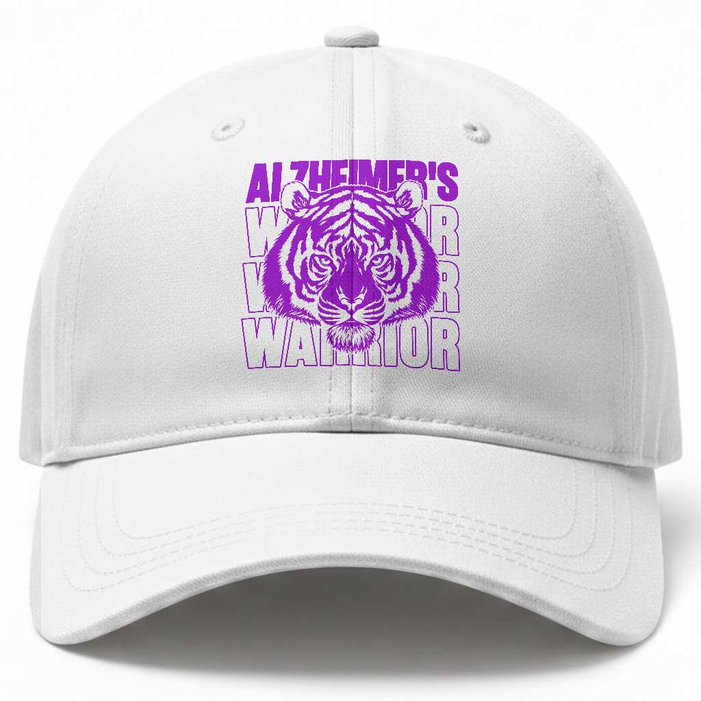 Alzheimer's Warrior Baseball Cap Purple Tiger Ribbon Support Graphic TS12 Print Your Wear