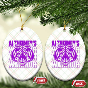 Alzheimer's Warrior Ceramic Ornament Purple Tiger Ribbon Support Graphic