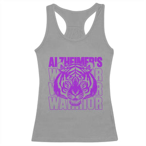 Alzheimer's Warrior Racerback Tank Top Purple Tiger Ribbon Support Graphic