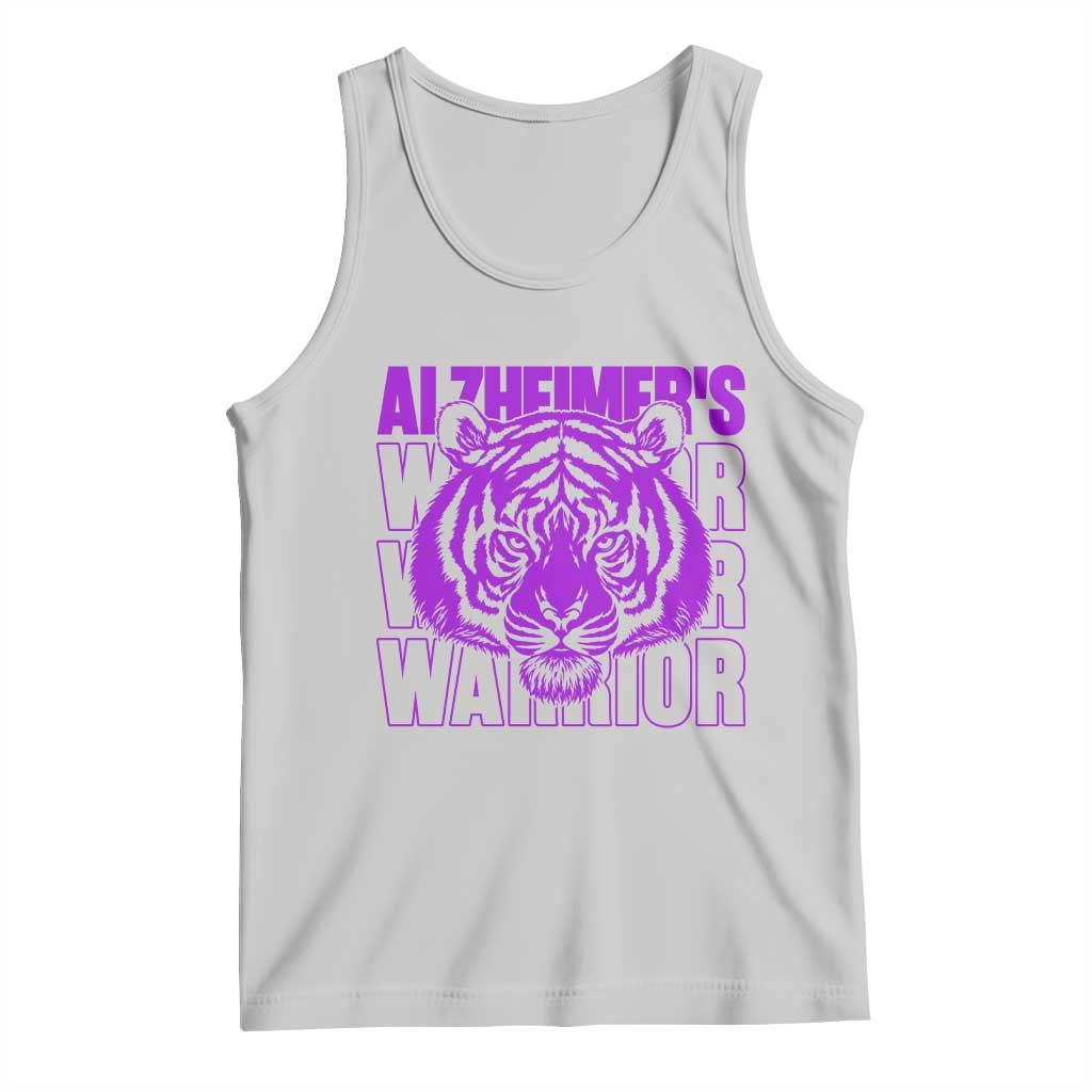 Alzheimer's Warrior Tank Top Purple Tiger Ribbon Support Graphic