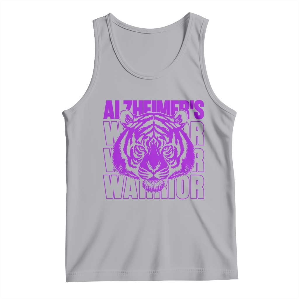 Alzheimer's Warrior Tank Top Purple Tiger Ribbon Support Graphic