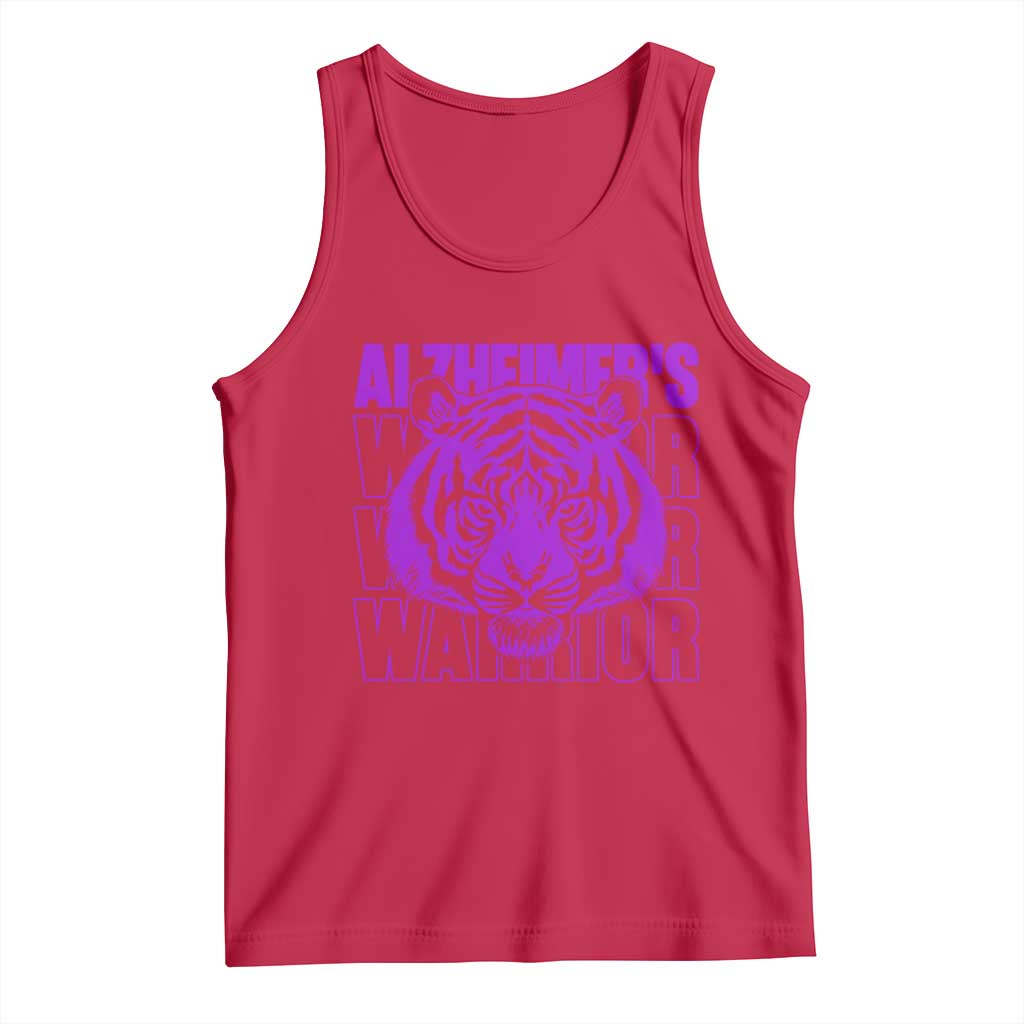 Alzheimer's Warrior Tank Top Purple Tiger Ribbon Support Graphic