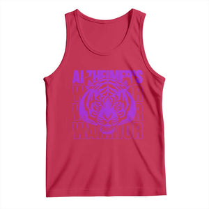 Alzheimer's Warrior Tank Top Purple Tiger Ribbon Support Graphic