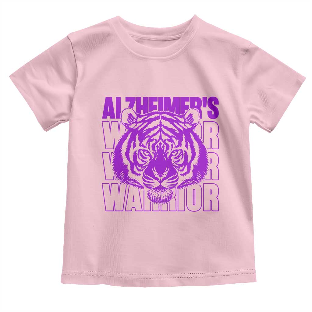 Alzheimer's Warrior Toddler T Shirt Purple Tiger Ribbon Support Graphic