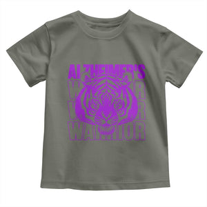 Alzheimer's Warrior Toddler T Shirt Purple Tiger Ribbon Support Graphic