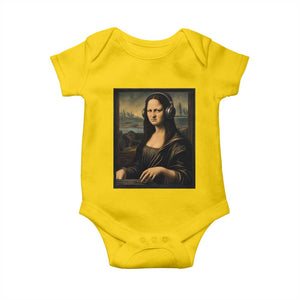 Funny Mona Lisa Bass Face Baby Onesie Vintage DJ Producer Music Lover Gift