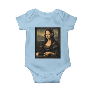 Funny Mona Lisa Bass Face Baby Onesie Vintage DJ Producer Music Lover Gift