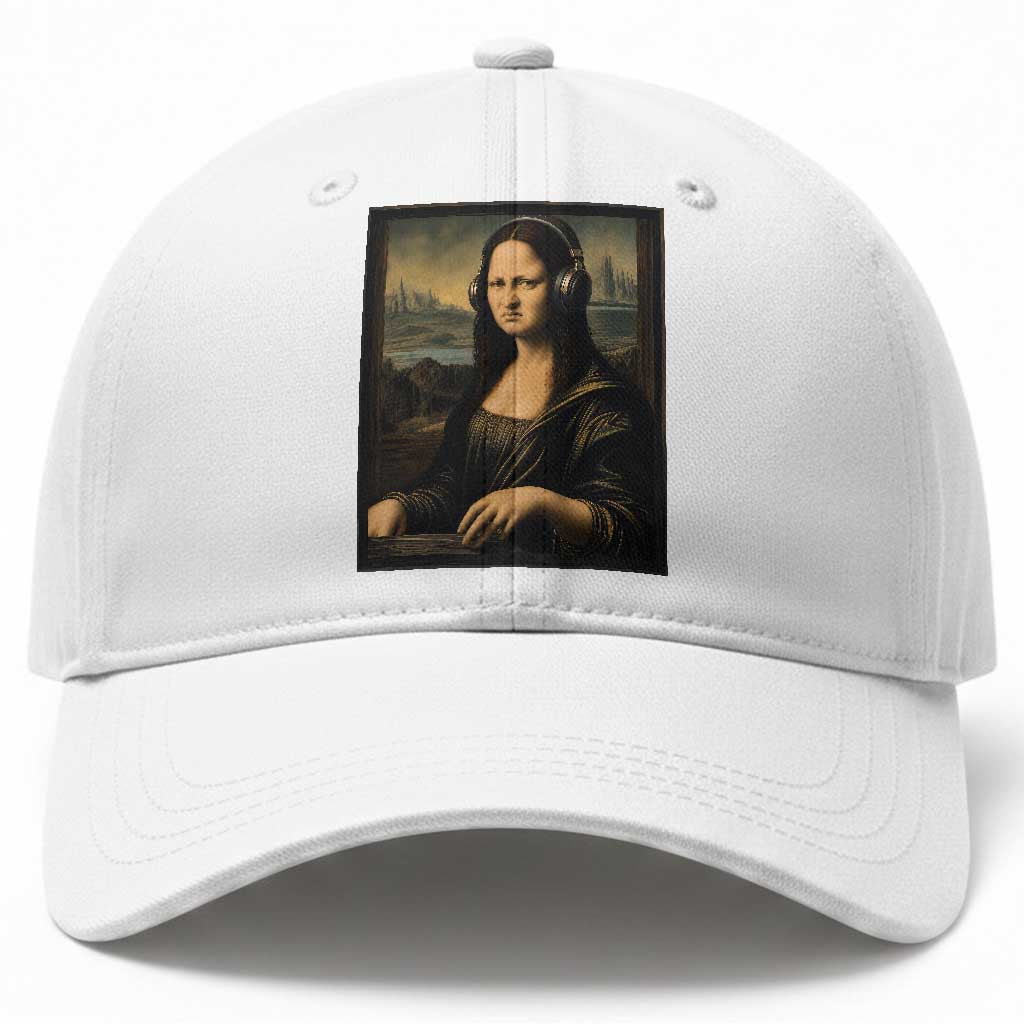 Funny Mona Lisa Bass Face Baseball Cap Vintage DJ Producer Music Lover Gift TS12 Print Your Wear