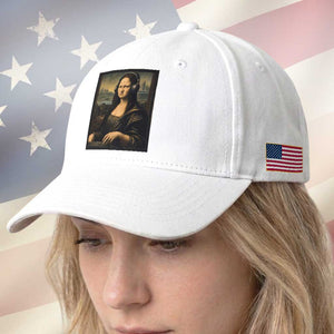 Funny Mona Lisa Bass Face Baseball Cap Vintage DJ Producer Music Lover Gift TS12 Print Your Wear