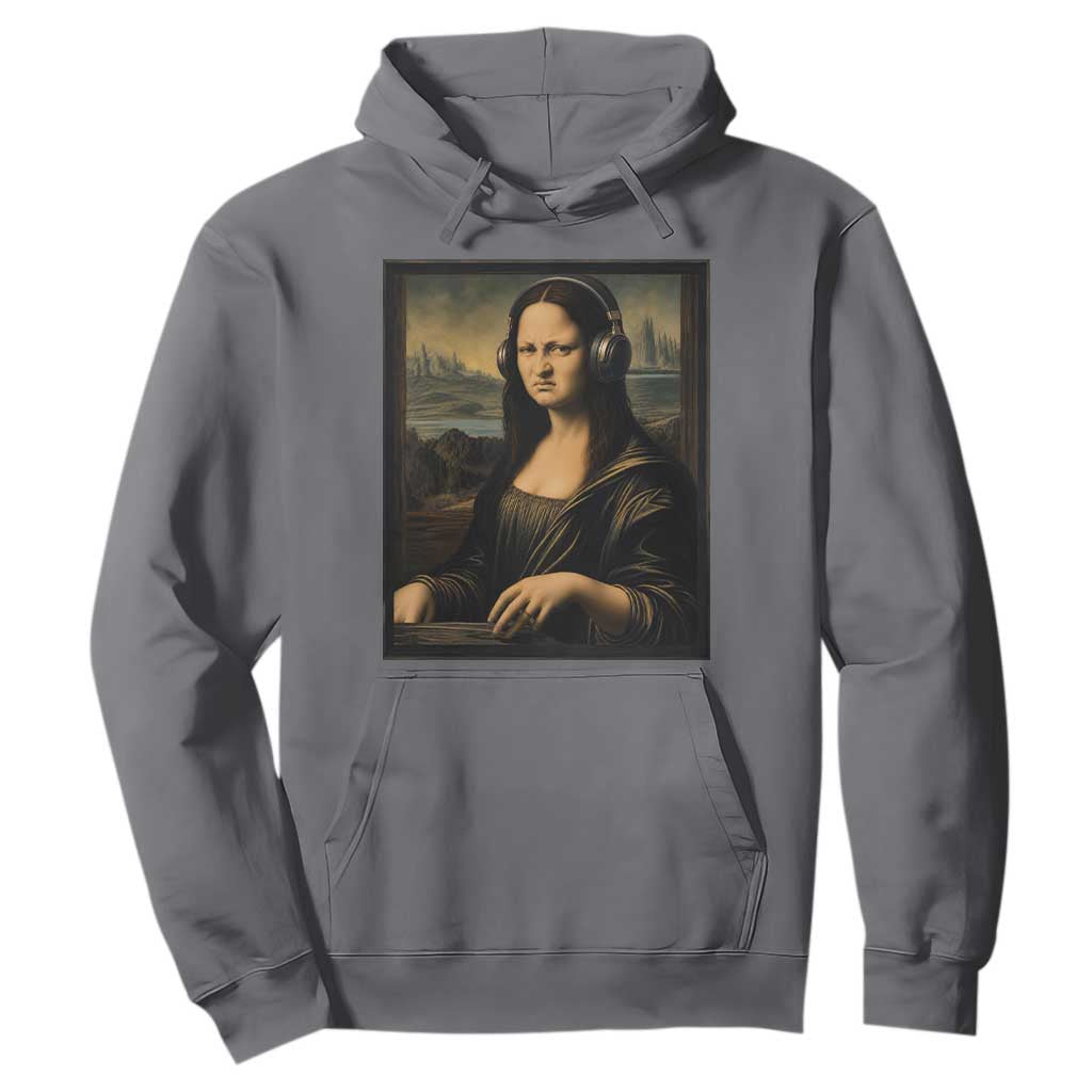 Funny Mona Lisa Bass Face Hoodie Vintage DJ Producer Music Lover Gift