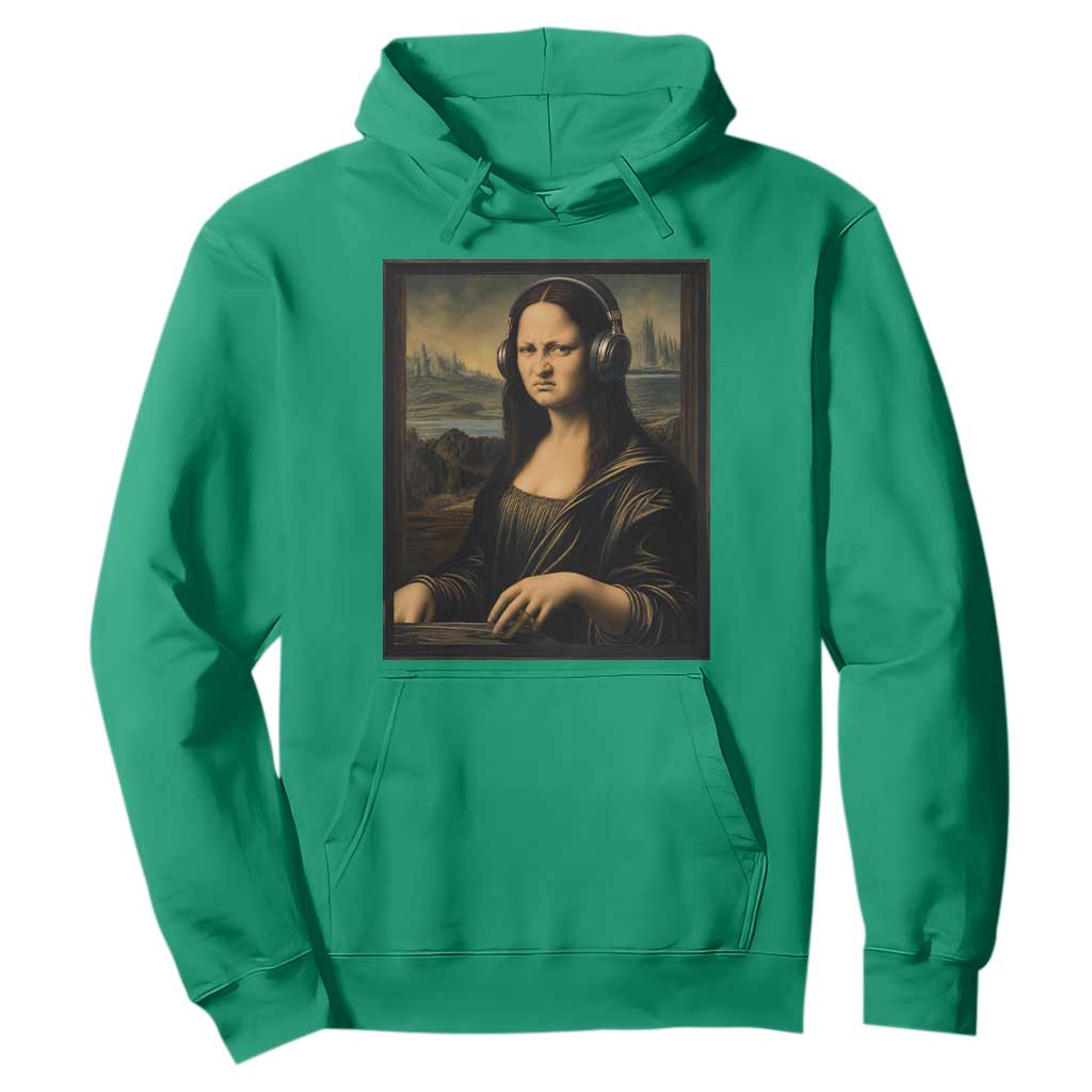 Funny Mona Lisa Bass Face Hoodie Vintage DJ Producer Music Lover Gift