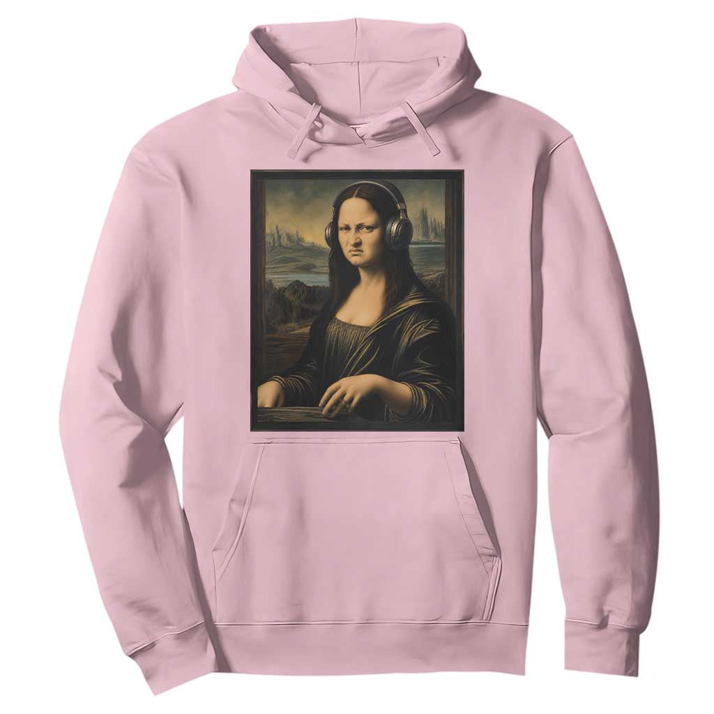 Funny Mona Lisa Bass Face Hoodie Vintage DJ Producer Music Lover Gift
