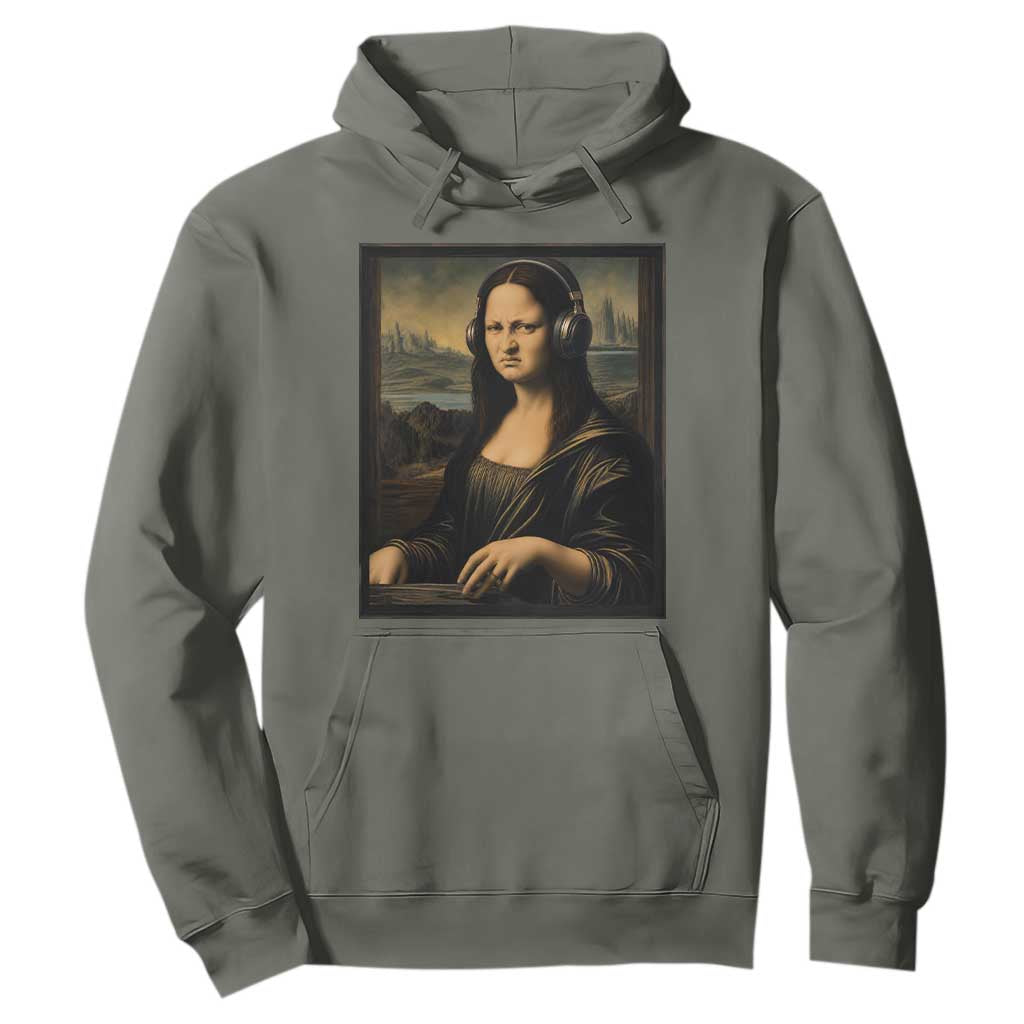 Funny Mona Lisa Bass Face Hoodie Vintage DJ Producer Music Lover Gift