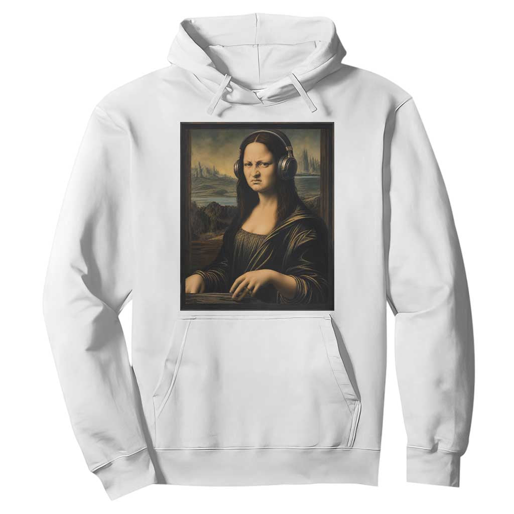 Funny Mona Lisa Bass Face Hoodie Vintage DJ Producer Music Lover Gift