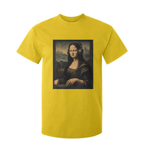 Funny Mona Lisa Bass Face T Shirt For Kid Vintage DJ Producer Music Lover Gift