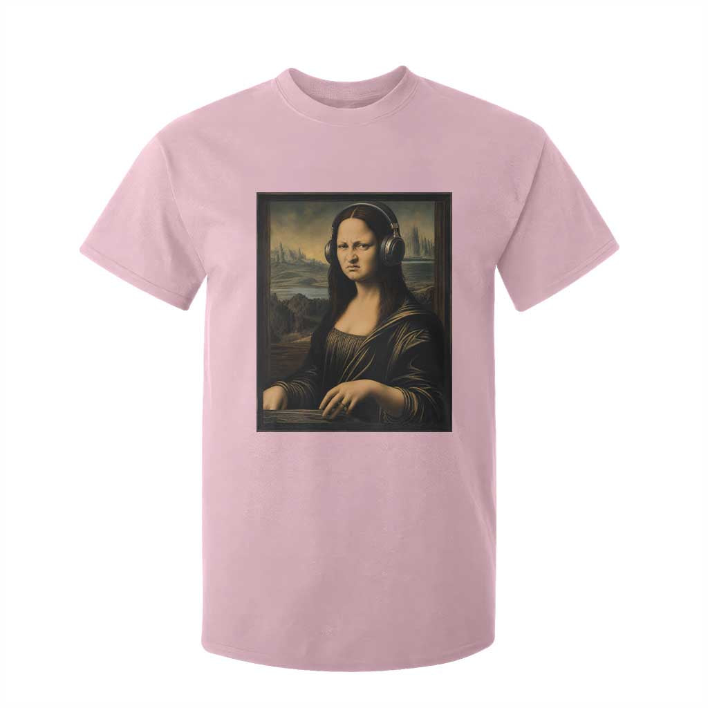 Funny Mona Lisa Bass Face T Shirt For Kid Vintage DJ Producer Music Lover Gift