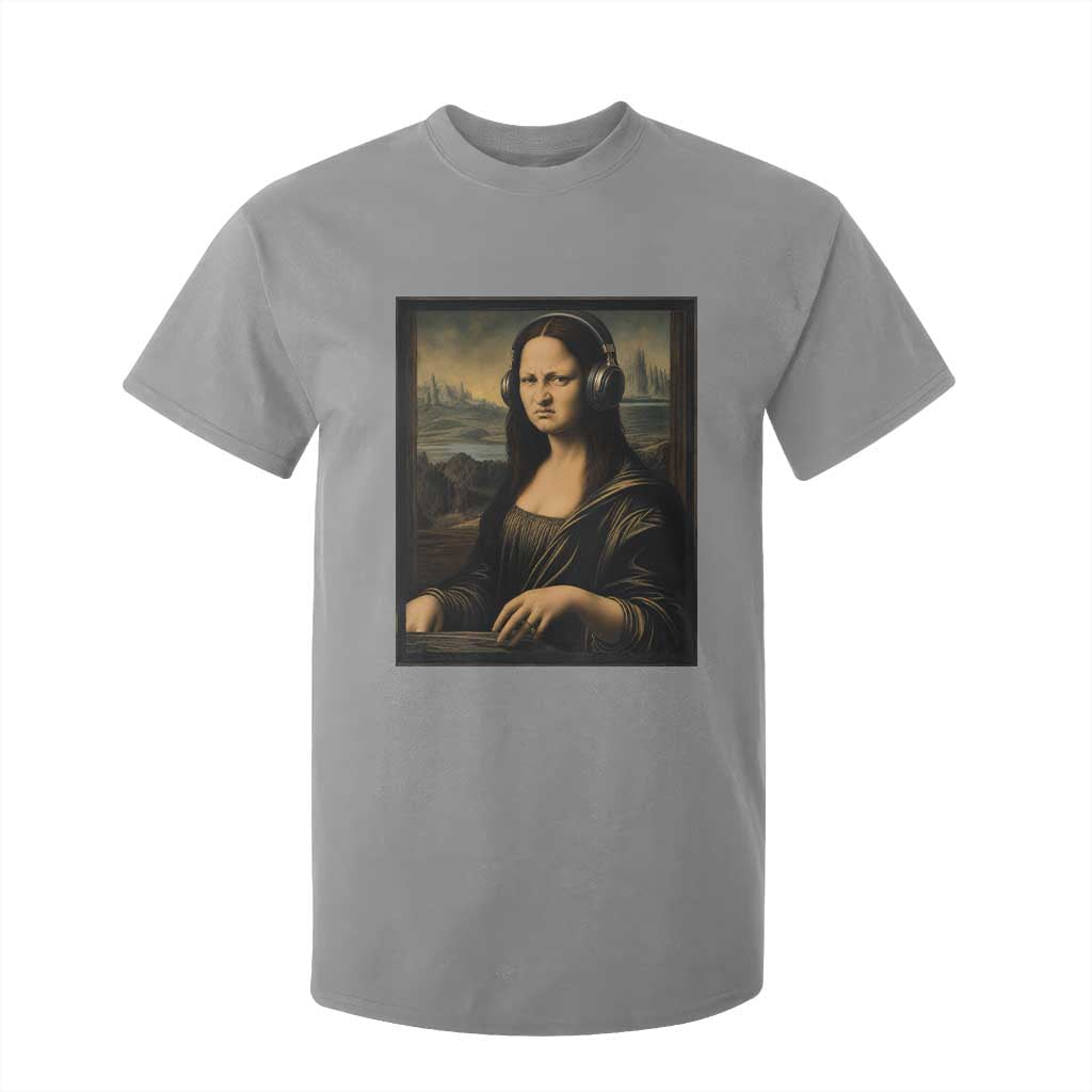 Funny Mona Lisa Bass Face T Shirt For Kid Vintage DJ Producer Music Lover Gift