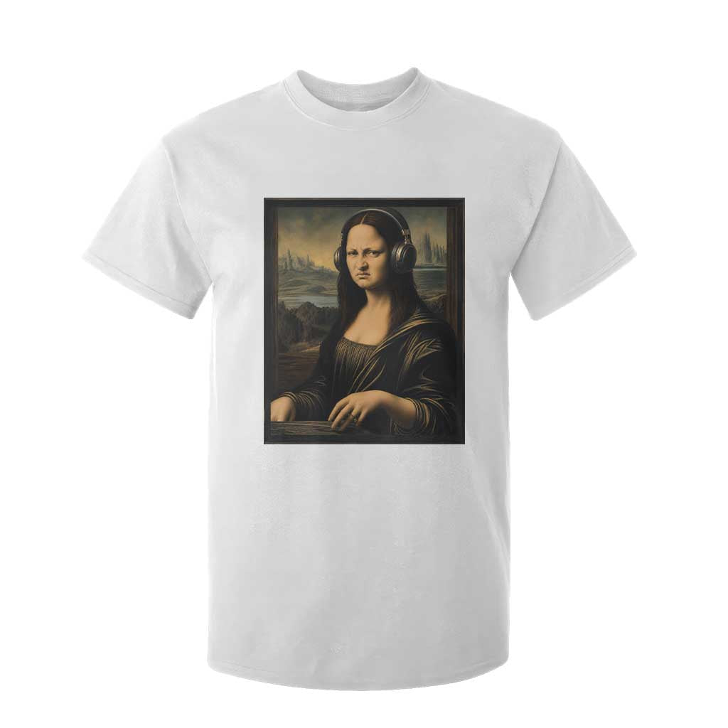 Funny Mona Lisa Bass Face T Shirt For Kid Vintage DJ Producer Music Lover Gift